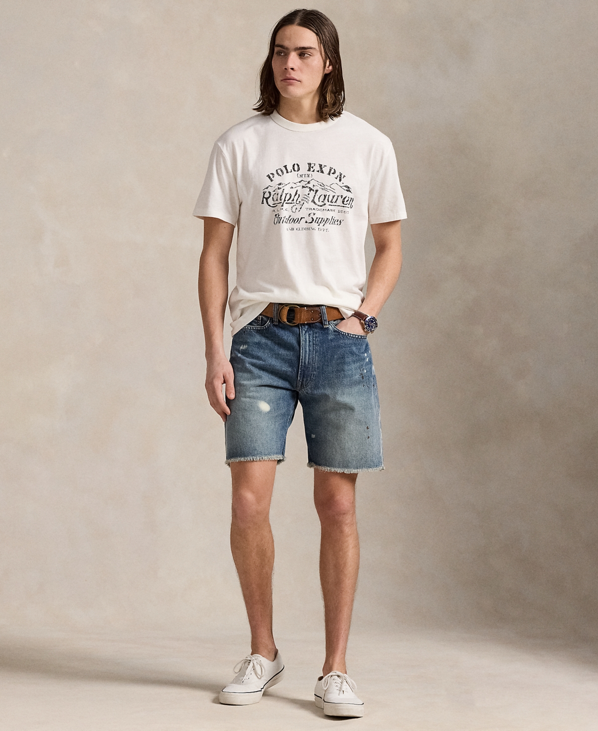 Polo Ralph Lauren Men's Classic-fit Slub Jersey Graphic T-shirt In White