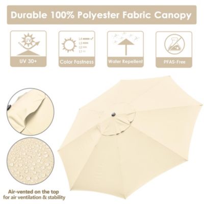 XL 13Ft Aluminum Patio Umbrella 8 Rib Heavy Duty Table Parasol Crank Outdoor Garden Deck Beach Furniture