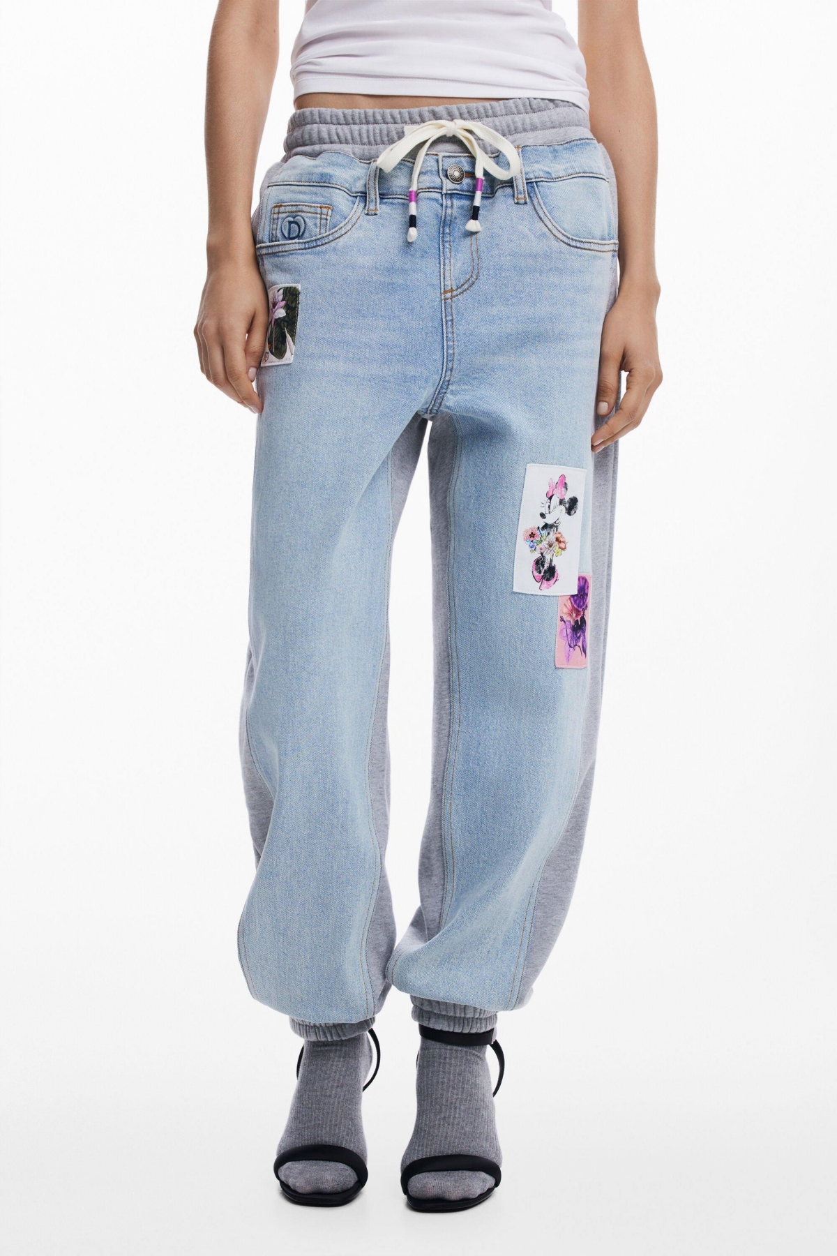 Desigual Floral-patch Joggers In Multi