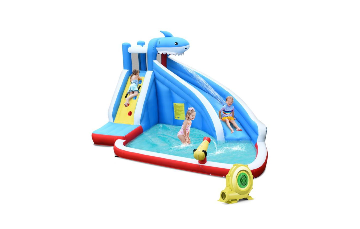 Детская игрушка Slickblue 4-in-1 Inflatable Water Slide Park with Long Slide, Oxford Cloth, Ages 4+, цвет: Синий — фото 1