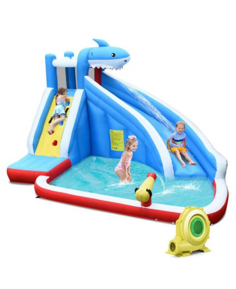 Детская игрушка Slickblue 4-in-1 Inflatable Water Slide Park with Long Slide, Oxford Cloth, Ages 4+, цвет: Синий