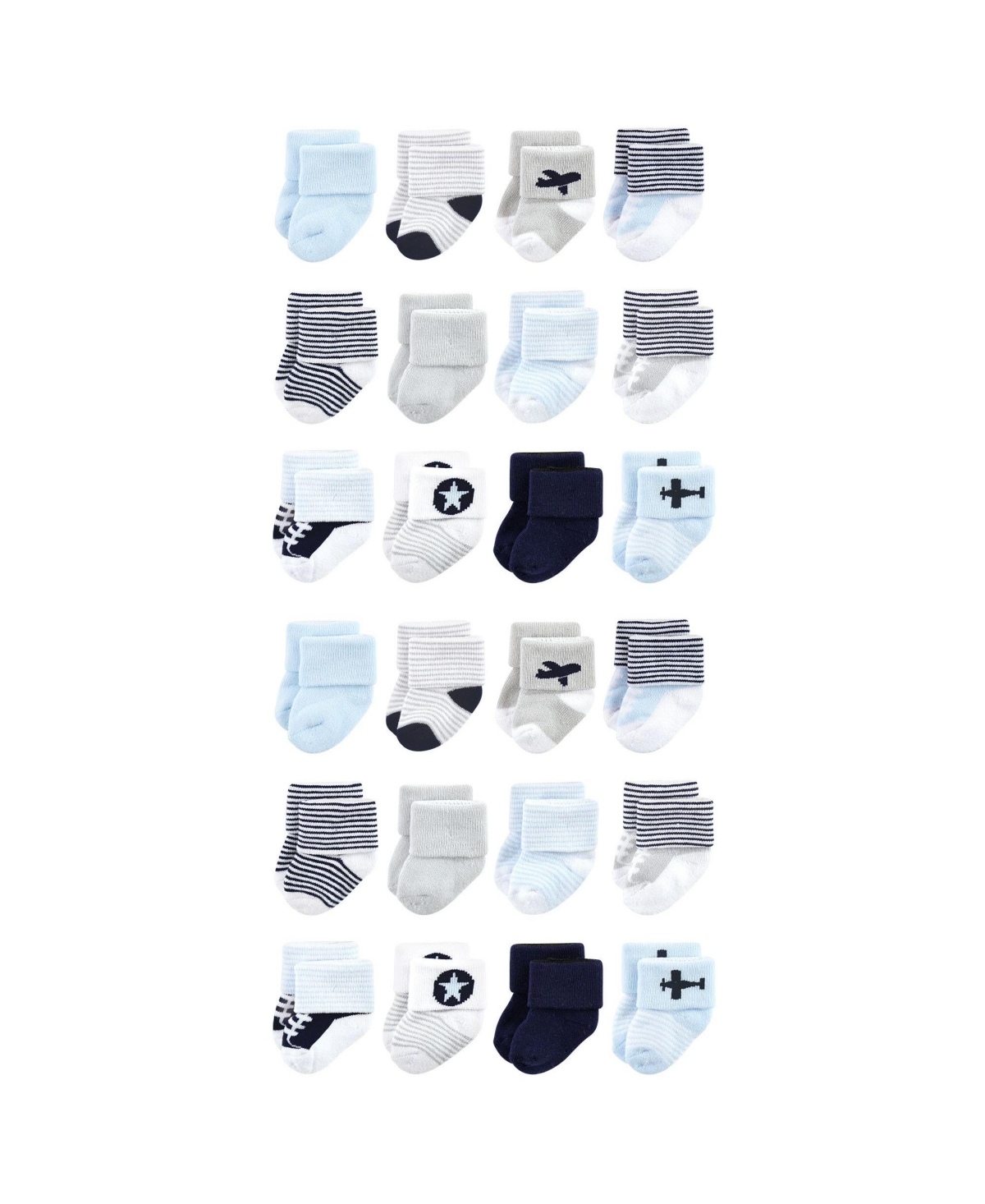 Luvable Friends Baby Boys Cotton Rich Terry Socks 24-Pack Set