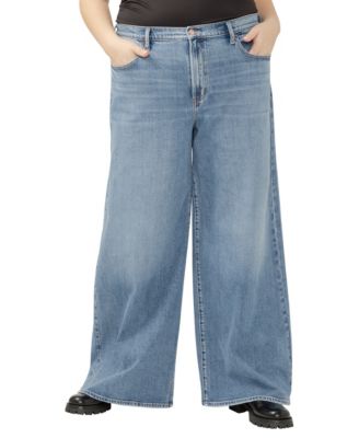 Plus Size Highly Desirable High Rise Ultra Wide Leg Jeans