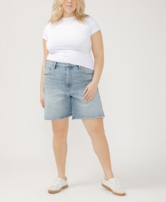 Plus Size High Rise Vintage Long Shorts