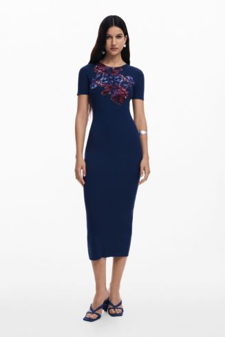 strapless open back dress 1991 Christian Lacroix Couture Navy Linen and Gold Silk Shantung Eveni