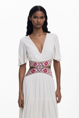 Women's Embroidered cut-out dress
