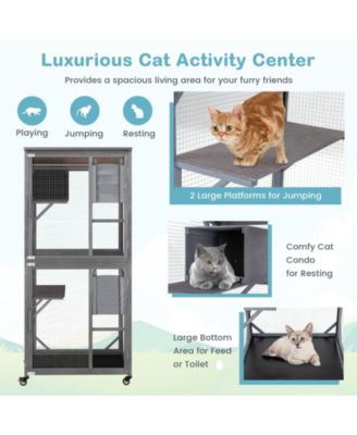 Weatherproof Outdoor Cat House with Asphalt Roof Durable Shelter for Feral & Pet Cats