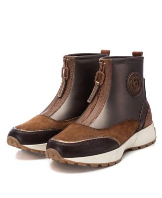 Carmela Leather Collection Women's Sneaker Booties By Xti