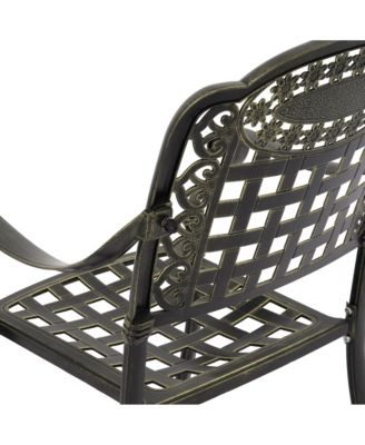 Set of 2 Cast Aluminum Outdoor Patio Chairs for Garden and Patio