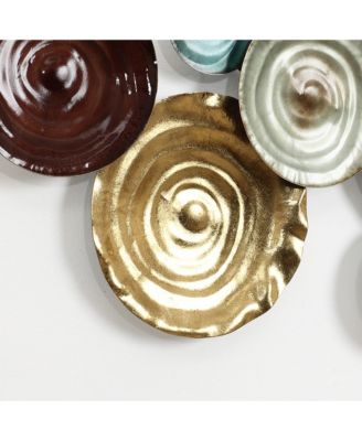Multi-Color Ripple Plates 47.2-Inch Wide Abstract Metal Wall Decor
