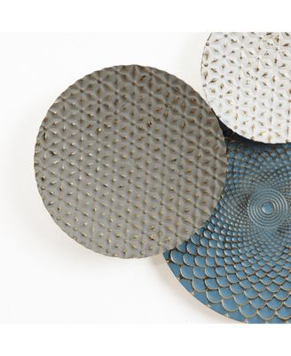 Distressed Multi-Color Pastels 47.4-Inch Wide Abstract Metal Wall Decor