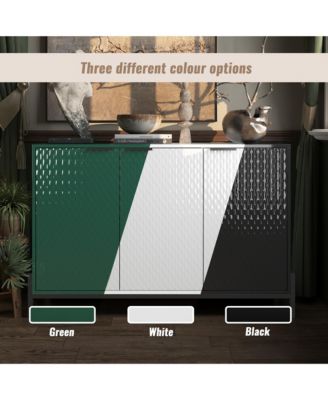 Modern Storage Cabinet with Adjustable Shelves, 49IN Accent Cabinet with 3 Doors, Decorative Cabinets for Living Room, Kitchen, Office