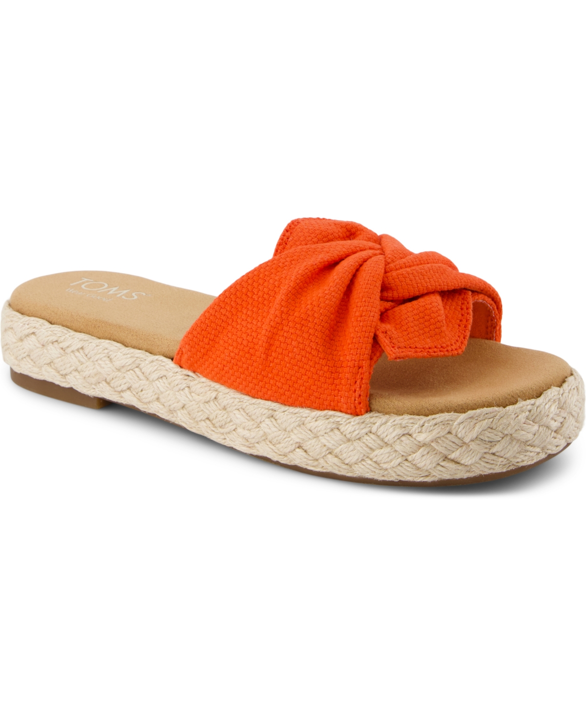 Toms Abby Plaftorm Slide Sandal In Flame Beachside Woven,knot