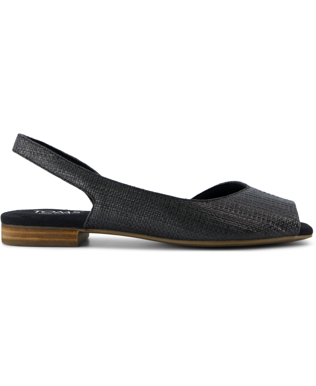 Shop Toms Women's Briella Slingback Flats In Black Raffia