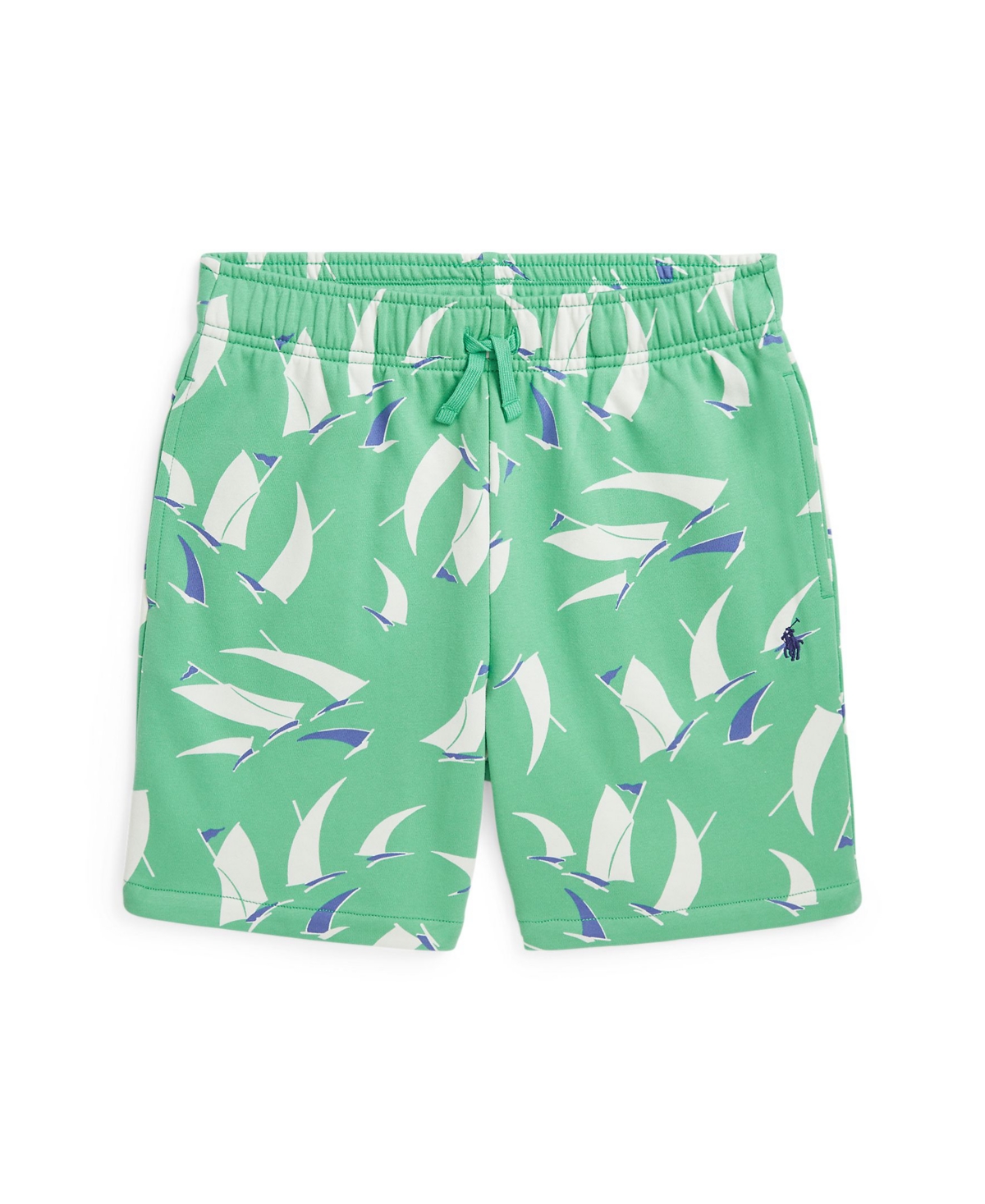 Polo Ralph Lauren Sailboat-print French Terry Short In Deco Sails Print,green
