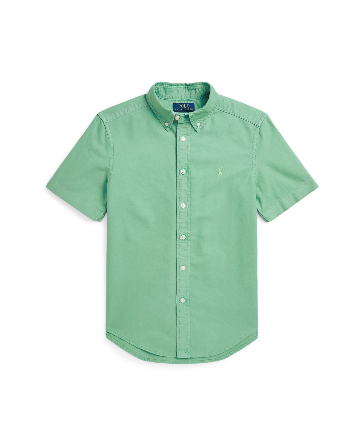 Polo Ralph Lauren Big Boys Oxford Short-sleeve Shirt In Haven Green,banana Peel