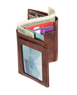 Men's RFID Crunch Leather Z-Fold Trifold Wallet