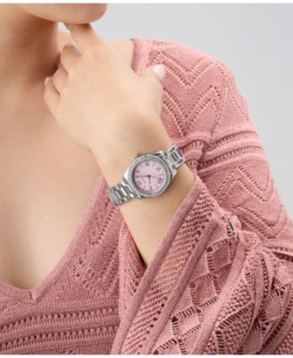 Women's Analog Silver-Tone Steel Watch, 30mm