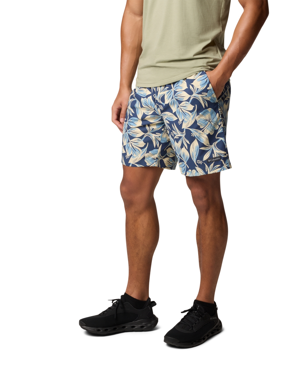 Shop Columbia Men's Summertide Stretch Printed Shorts In Dark Mount