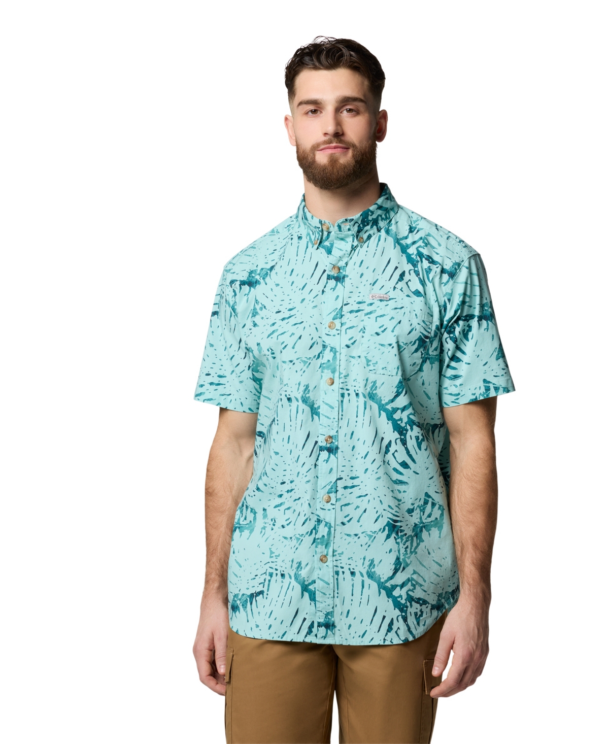 COLUMBIA MEN'S RAPID RIVERS PRINTED SHORT SLEEVE SHIRT 