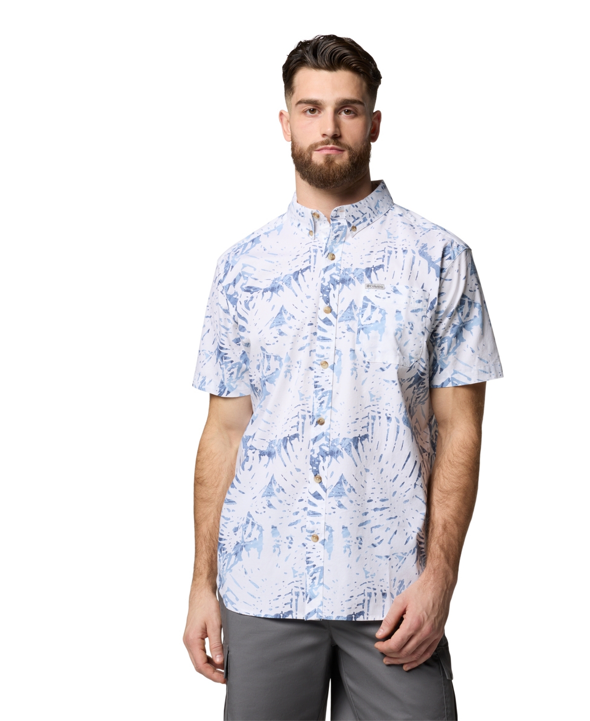 COLUMBIA MEN'S RAPID RIVERS PRINTED SHORT SLEEVE SHIRT 