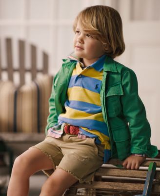 Little Boys Striped Cotton Mesh Polo T-Shirt