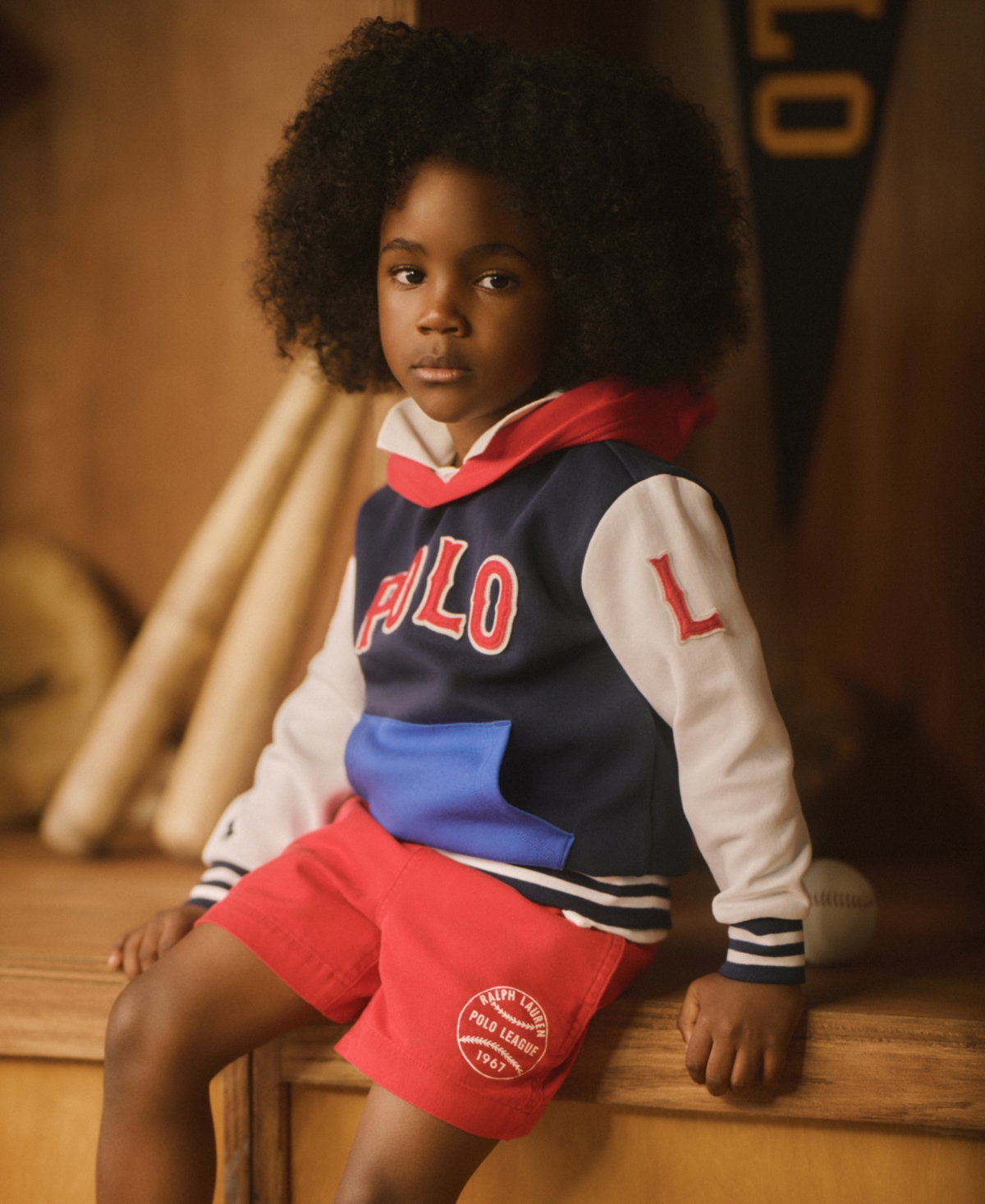 Polo Ralph Lauren Big Boys Baseball-logo Double-knit Hoodie In Refined Navy Multi,c7949
