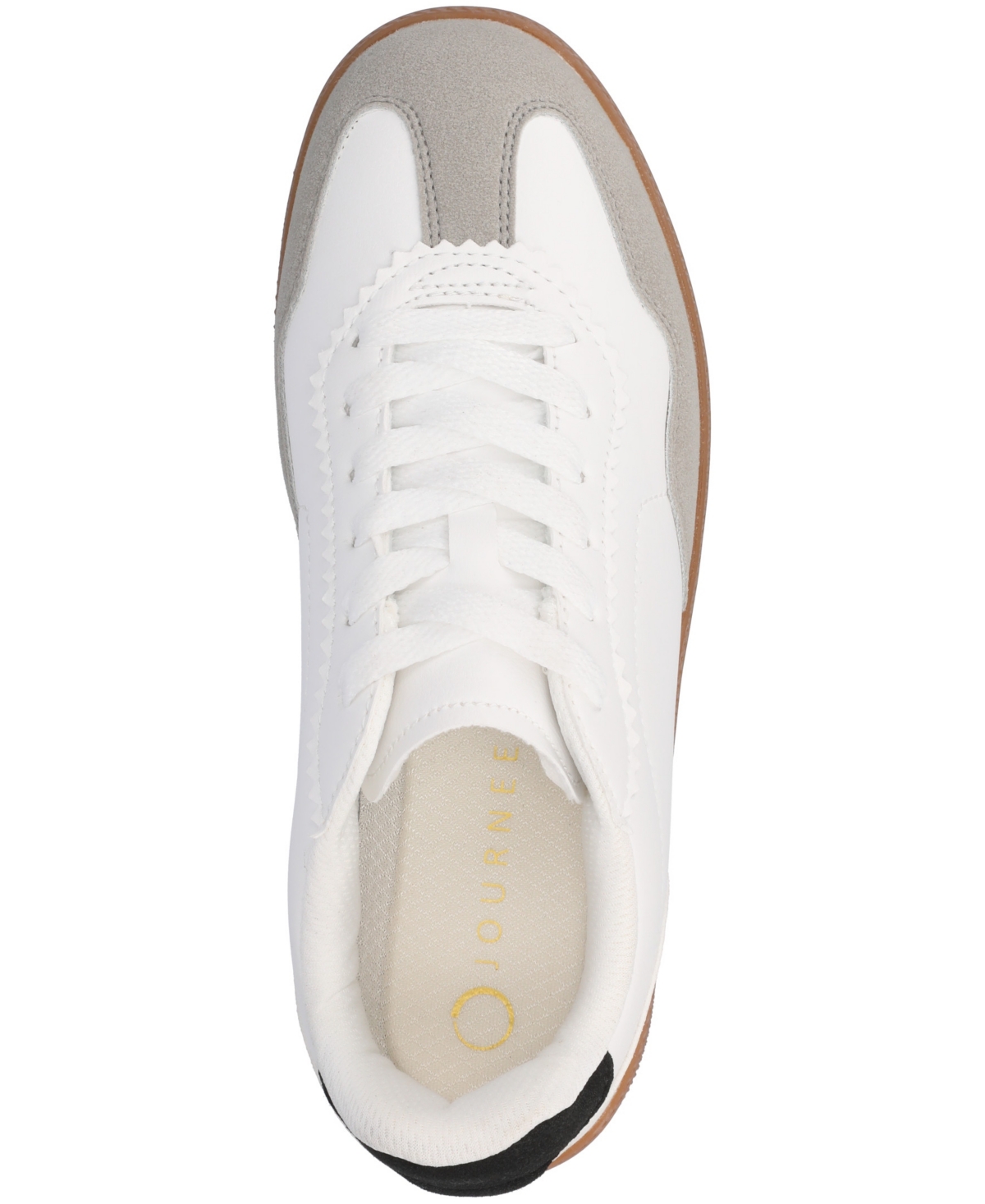Journee Collection Women's Lummie Casual Lace-up Sneakers In White
