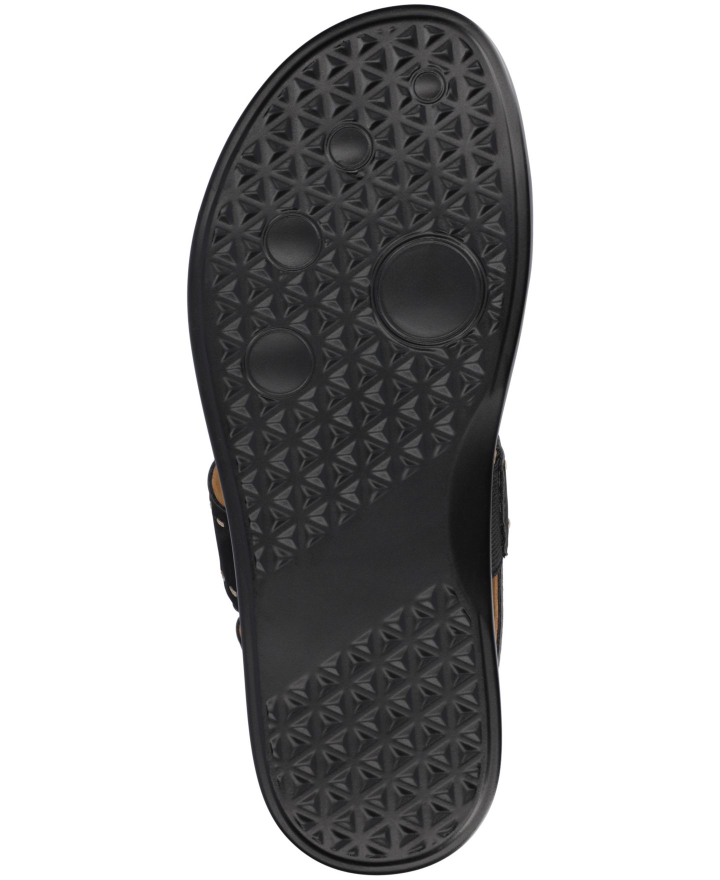 Женские сандалии Journee Collection Milie Double Band Footbed Flat, цвет: Чёрный — фото 5