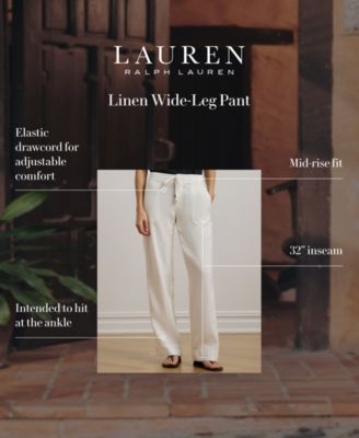 Wide-Leg 100% Linen Pants
