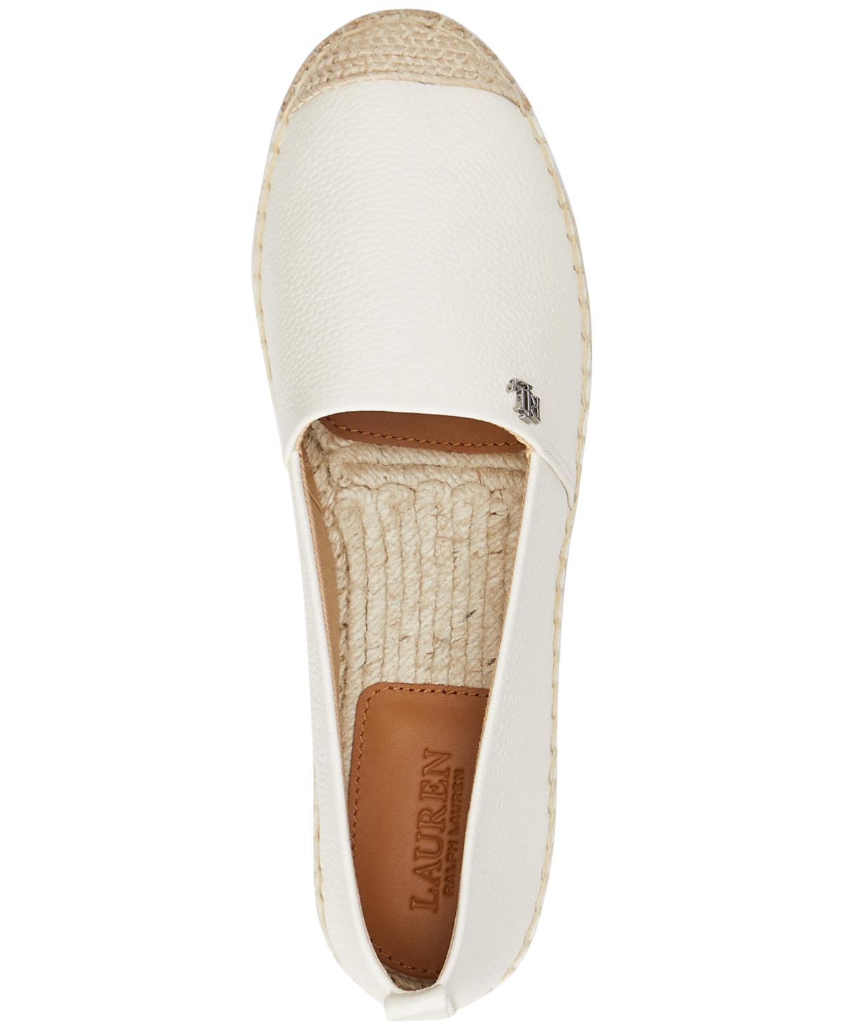 Ralph Lauren Cameryn Womens Logo Flat Slip-on Sneakers In Soft White