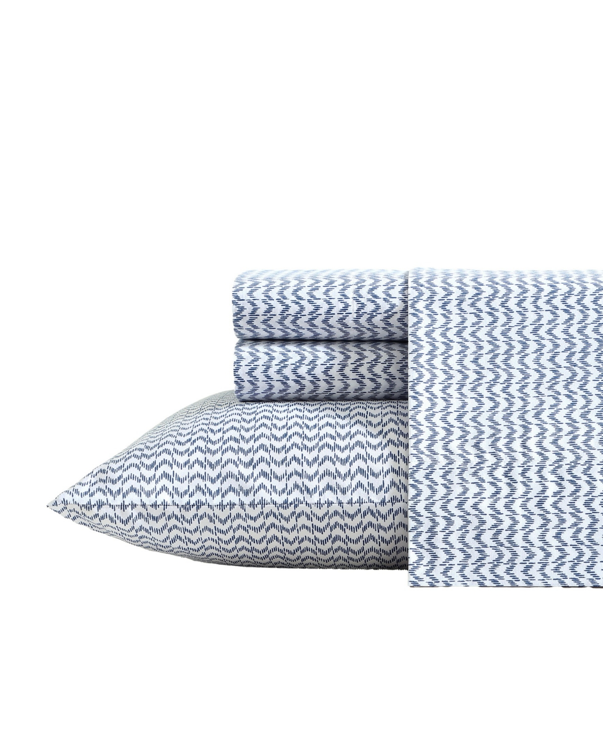 Nautica Ikat Wave 200 Thread Count Cotton Percale Sheet Set In Ikat Wave Blue