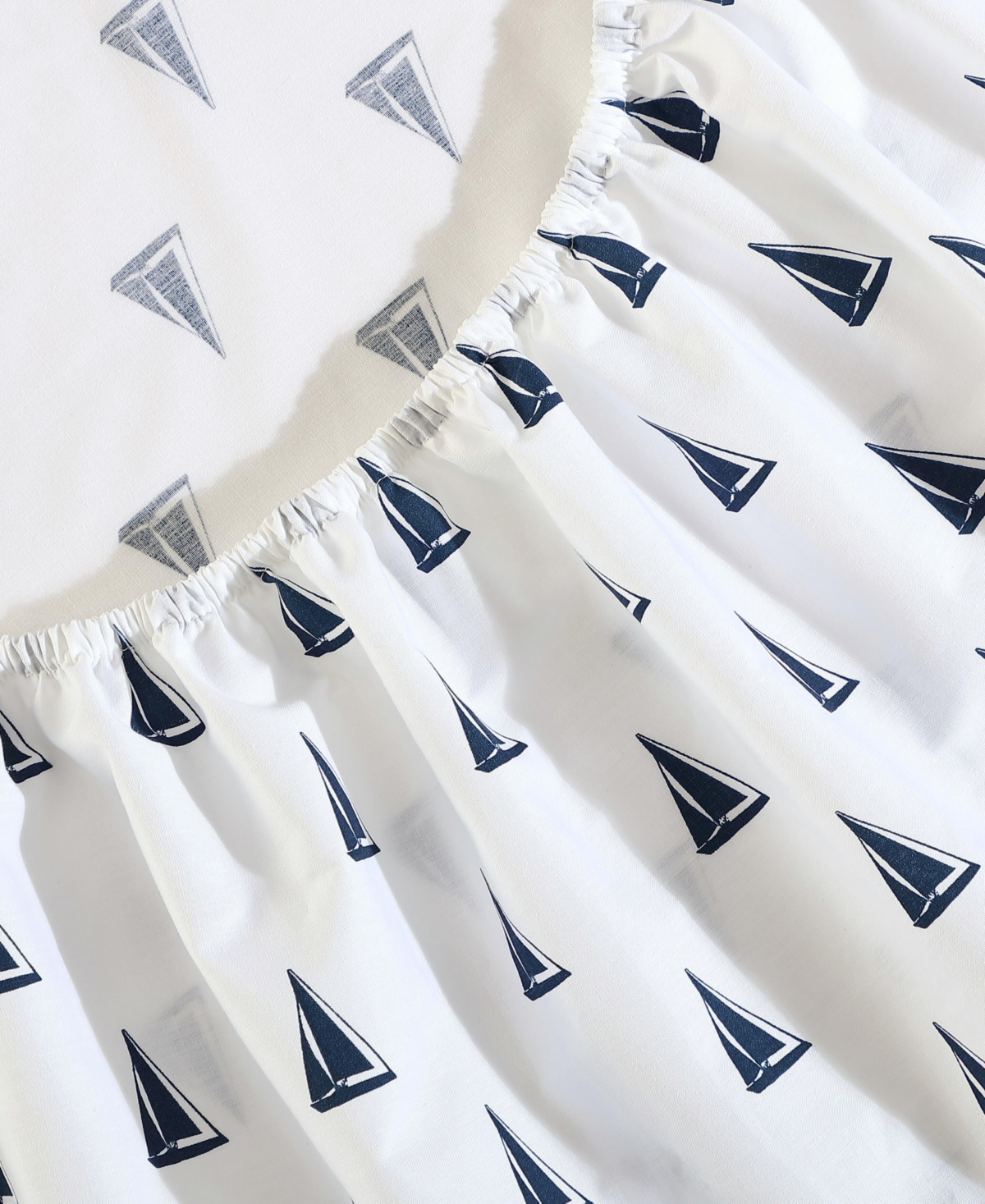 Nautica Cotton Percale 3-piece Sheet Set, Twin In Windtale Boat Blue