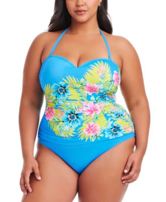 Bleu by Rod Beattie - Plus Size Lets Get Away Shirred Swimsuit