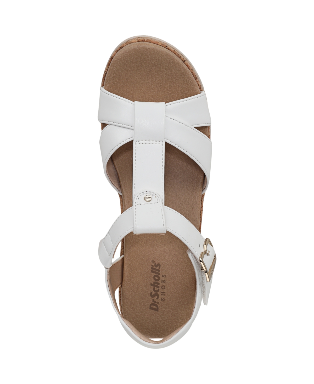 Shop Dr. Scholl's Women's Once Again T-strap Wedge Sandals In White Faux Leather