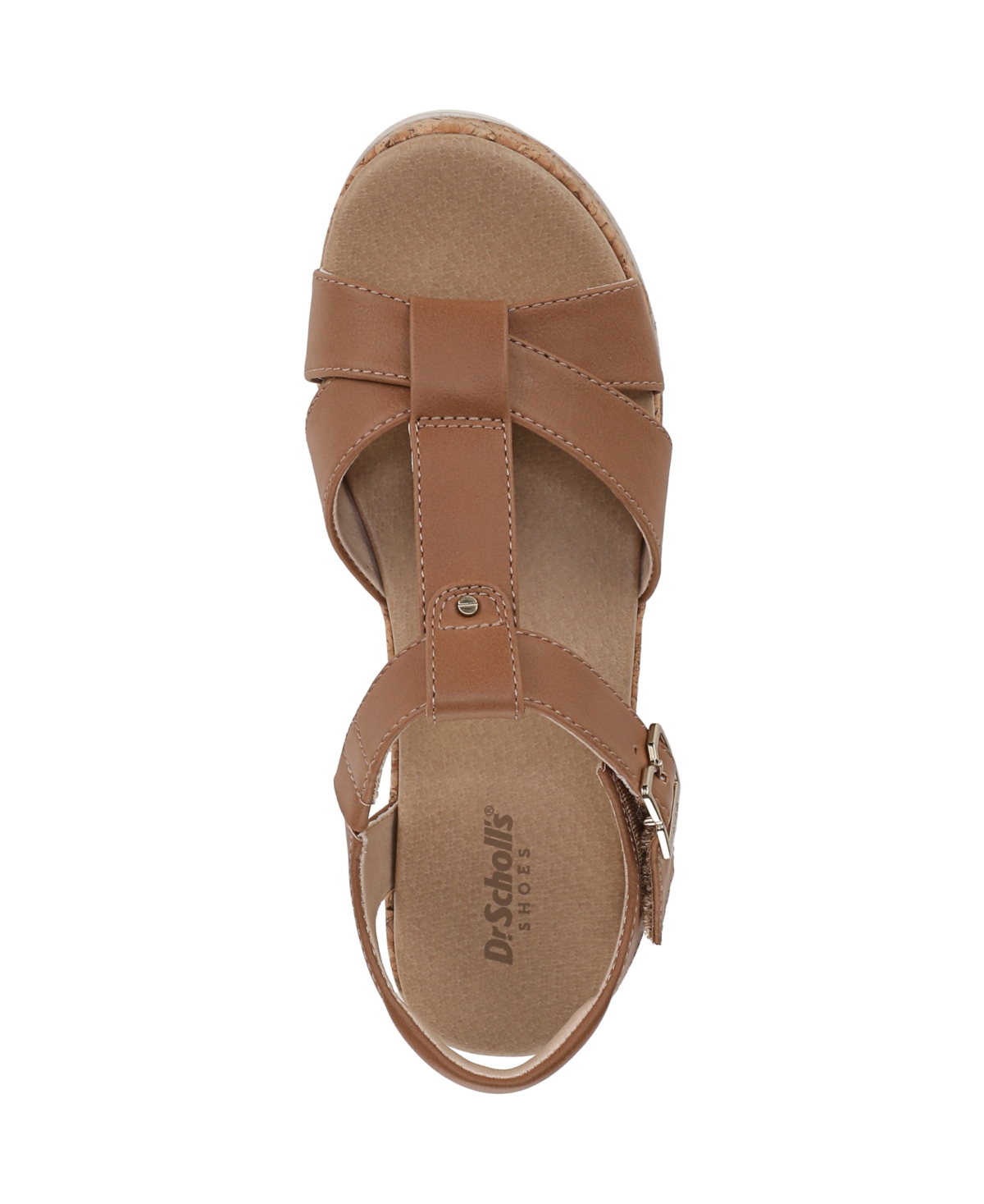 Shop Dr. Scholl's Women's Once Again T-strap Wedge Sandals In Honey Brown Faux Leather
