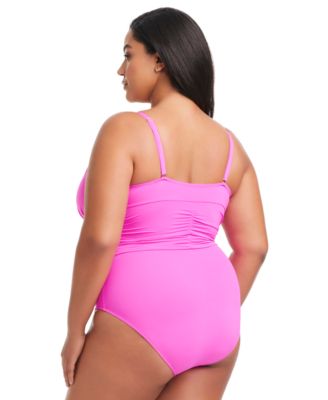 Plus Size Key Item Plunge Plunging-Neck Swimsuit