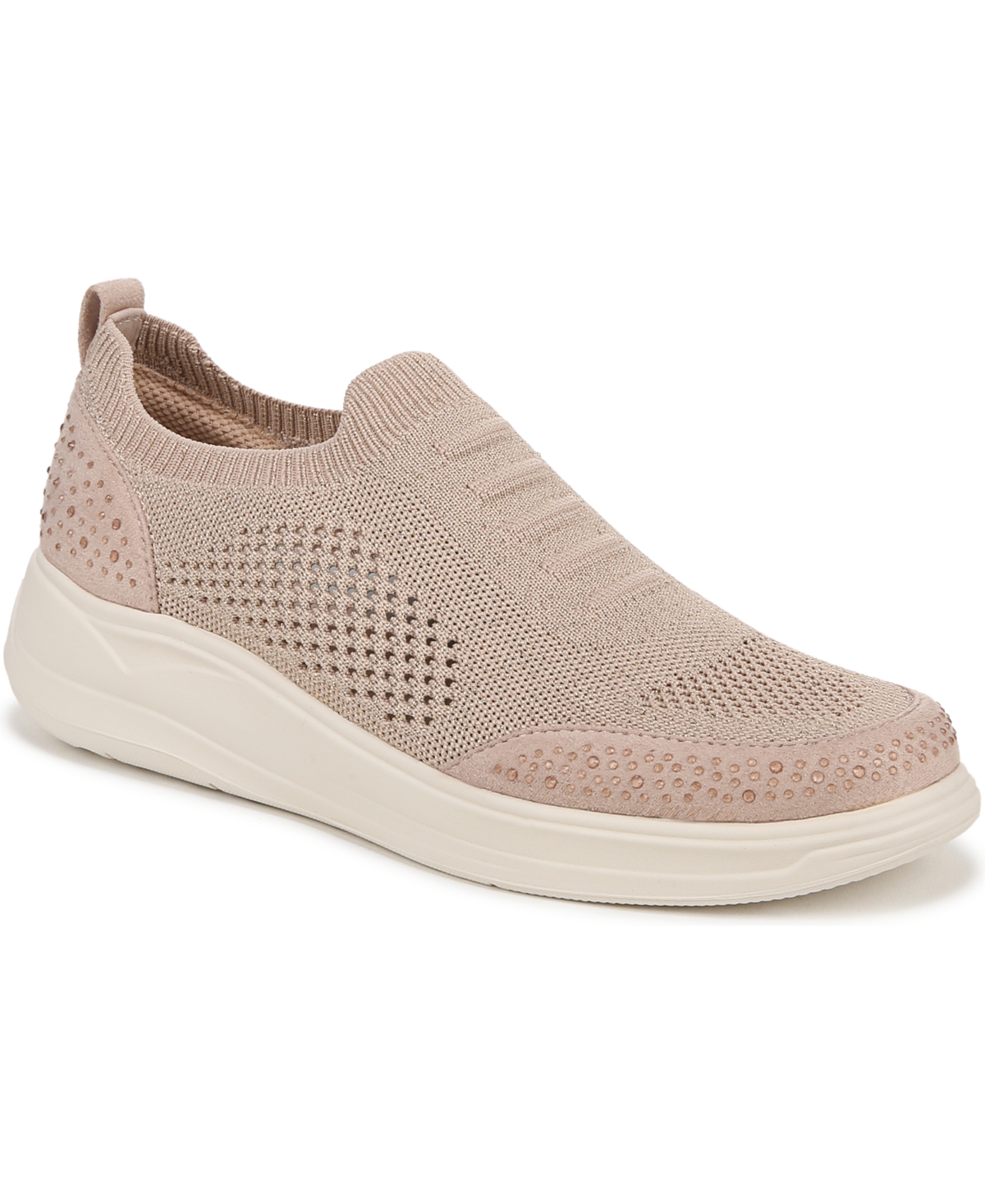 Bzees Timeless Slip-on Platform Sneaker In Barely Beige Strech Knit Fabric