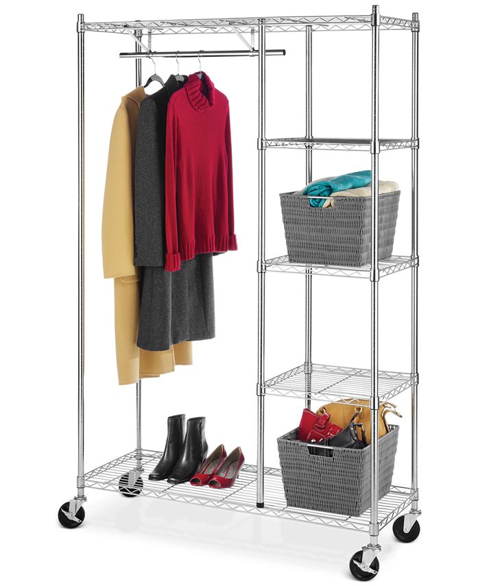 Whitmor Rolling Garment Rack with Shelves Macy's
