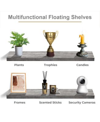 2 Pack 47 x 9.25 Inch Wall Mounted Floating Shelves - Stylish and Functional Storage