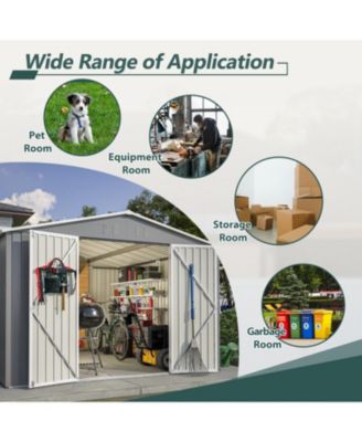 10x10 Metal Storage Shed with Enhanced Frame and Doors