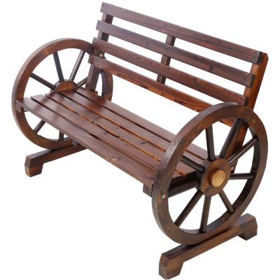 Streamdale 2-Person Wagon Wheel Bench for Outdoor & Patio