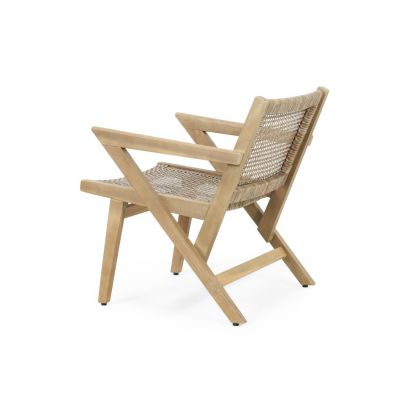 Streamdale Acadia Wood and Woven Wicker Set of 2 Club Chairs for Outdoor Relaxation