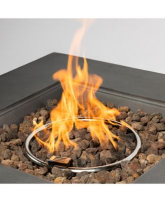 Streamdale Outdoor Fire Pit Table, 35" Square Stone, 50,000 BTU Burner, Free Lava Rocks and Cover