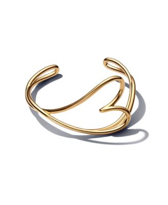 Gold Plated Heart Shaped Bangle Bracelet