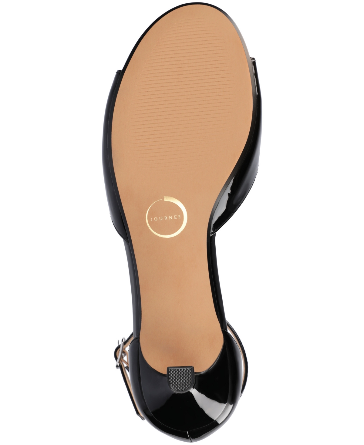 Shop Journee Collection Women's Jezzie Peep Toe Kitten Heel Dress Sandals In Patent,black