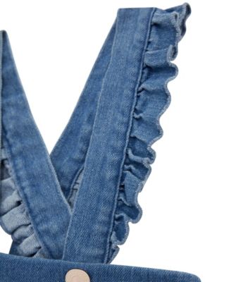 Baby Girls Short Sleeve Bodysuit and Stretch Denim Skirtall Set