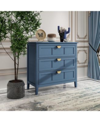 3 Drawer Cabinet Storage Cabinet with Drawers Modern Sideboard Buffet Cabinet Entryway Cabinet for Living Room Dressers Chest of Drawers, Blue