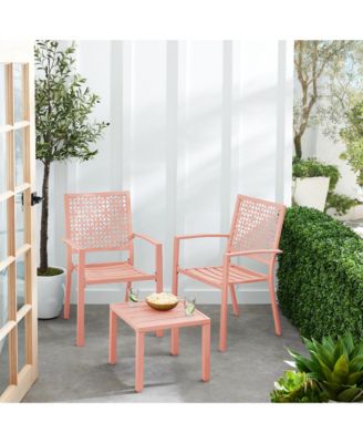 3-Piece Stackable Patio Bistro Set, Outdoor Chat Furniture w/ 2 Chairs, Table