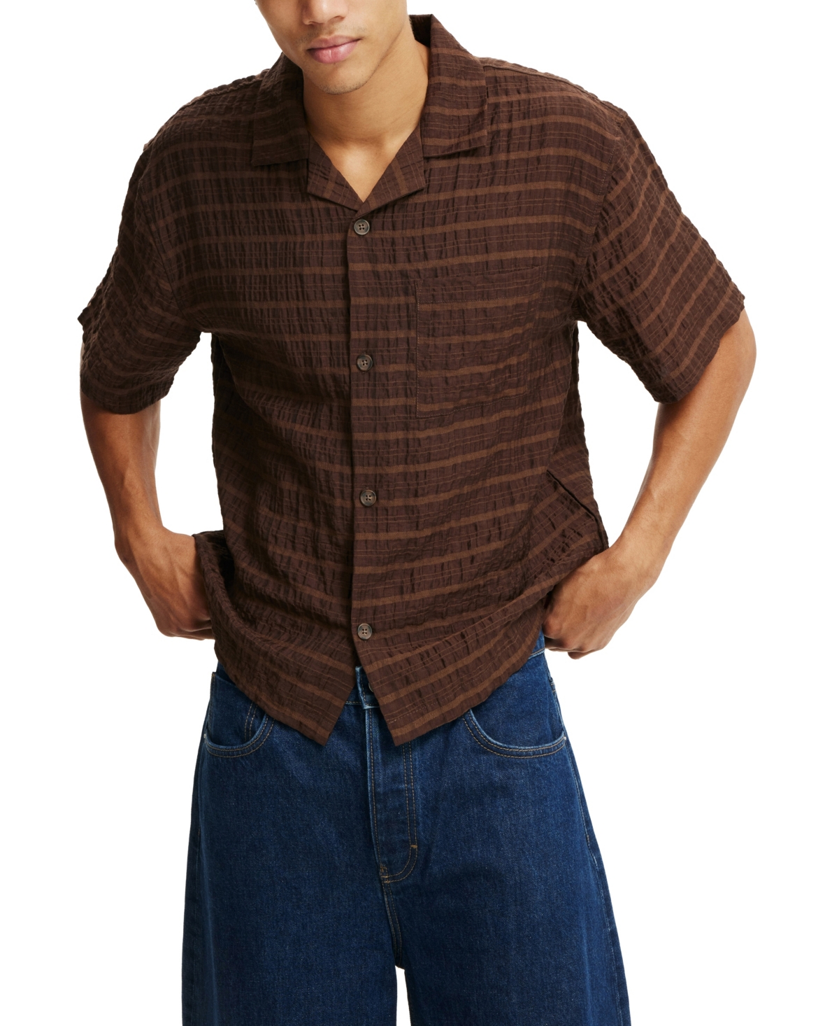 COTTON ON MEN'S BOX FIT SHORT SLEEVE SHIRT 